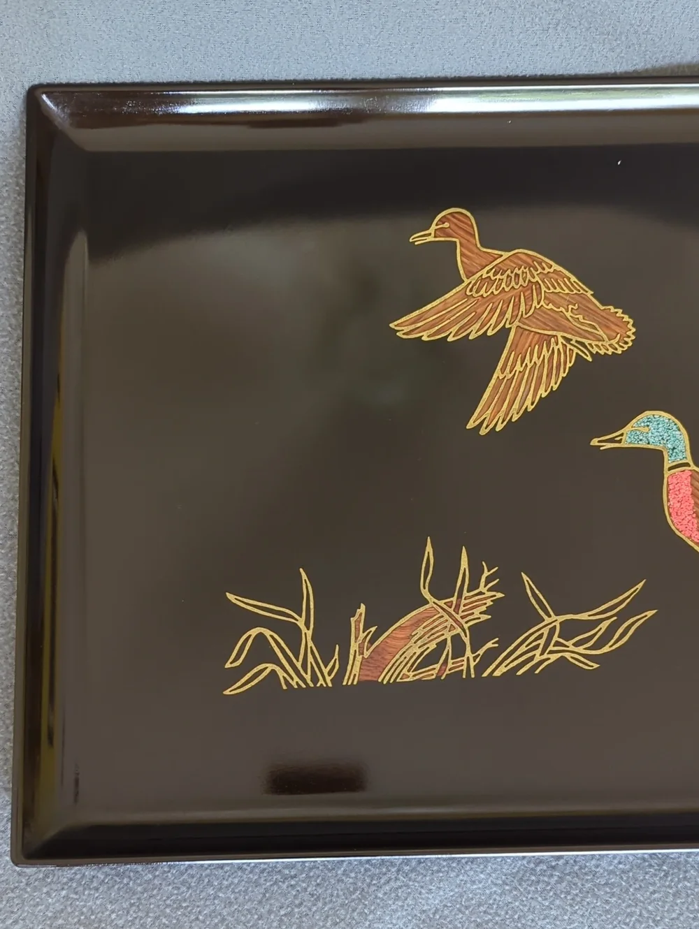 Couroc Of Monterey Vintage Serving Tray. Mallard Ducks.
